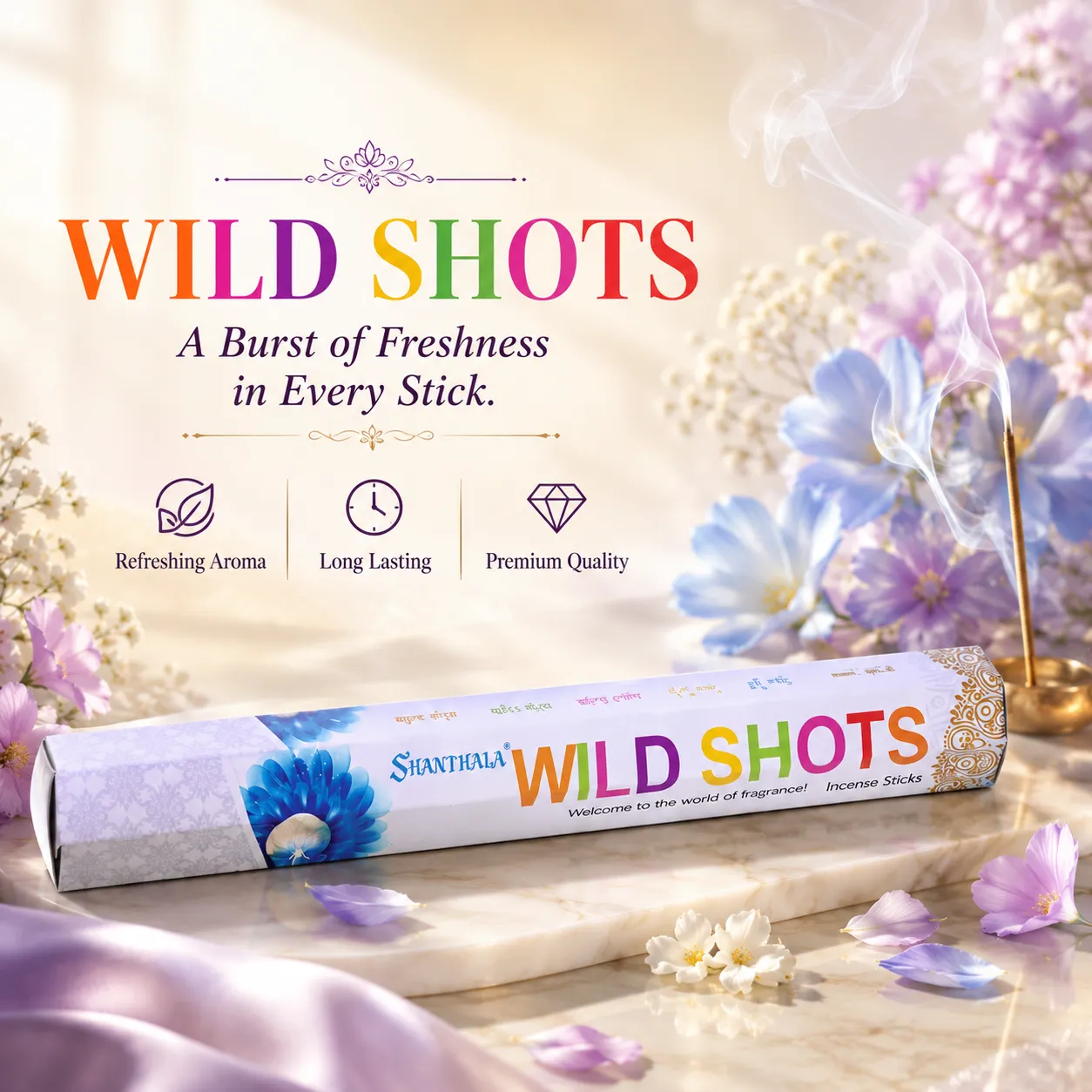 Shanthala Wild Shots Hexagon Range Incense Sticks 13g - Image 2