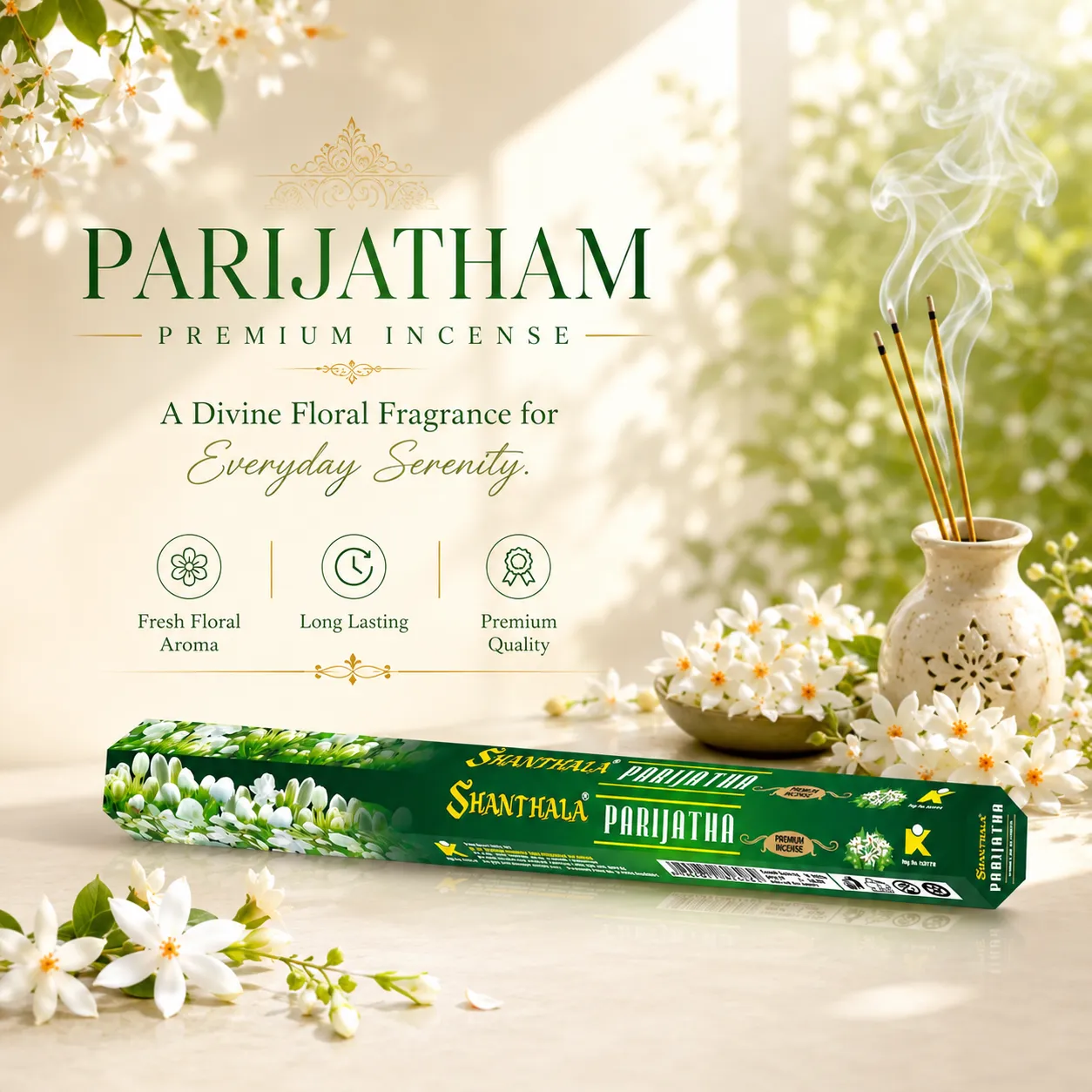 Shanthala Parijatha Hexagon Range Incense Sticks 13g - Image 2