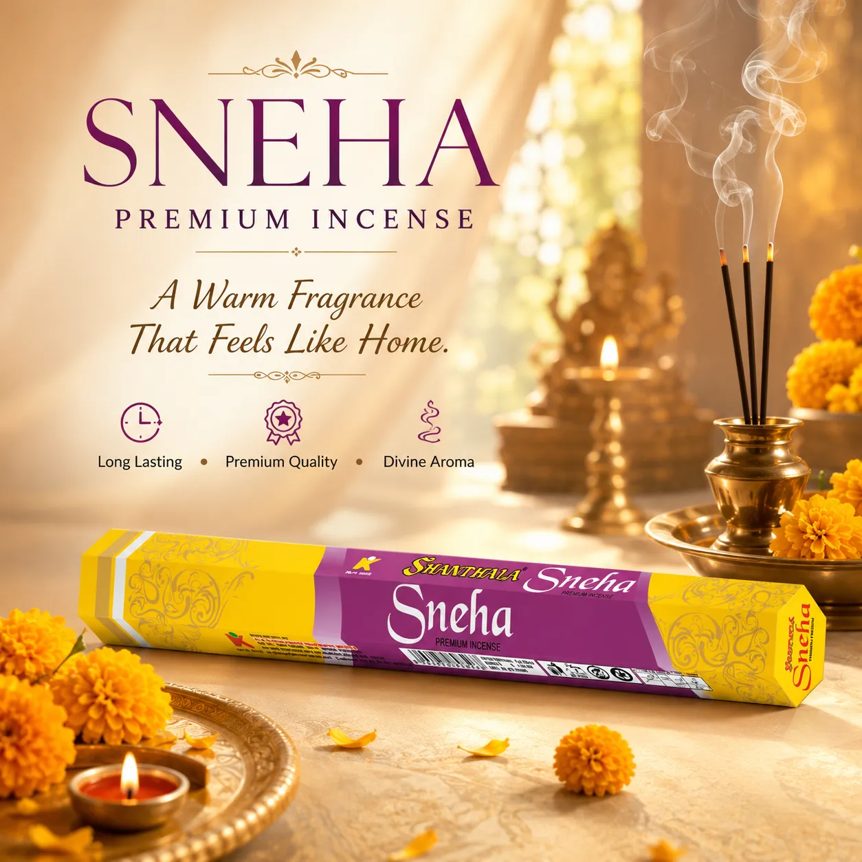 Shanthala Sneha Hexagon Range Incense Sticks 13g - Image 2