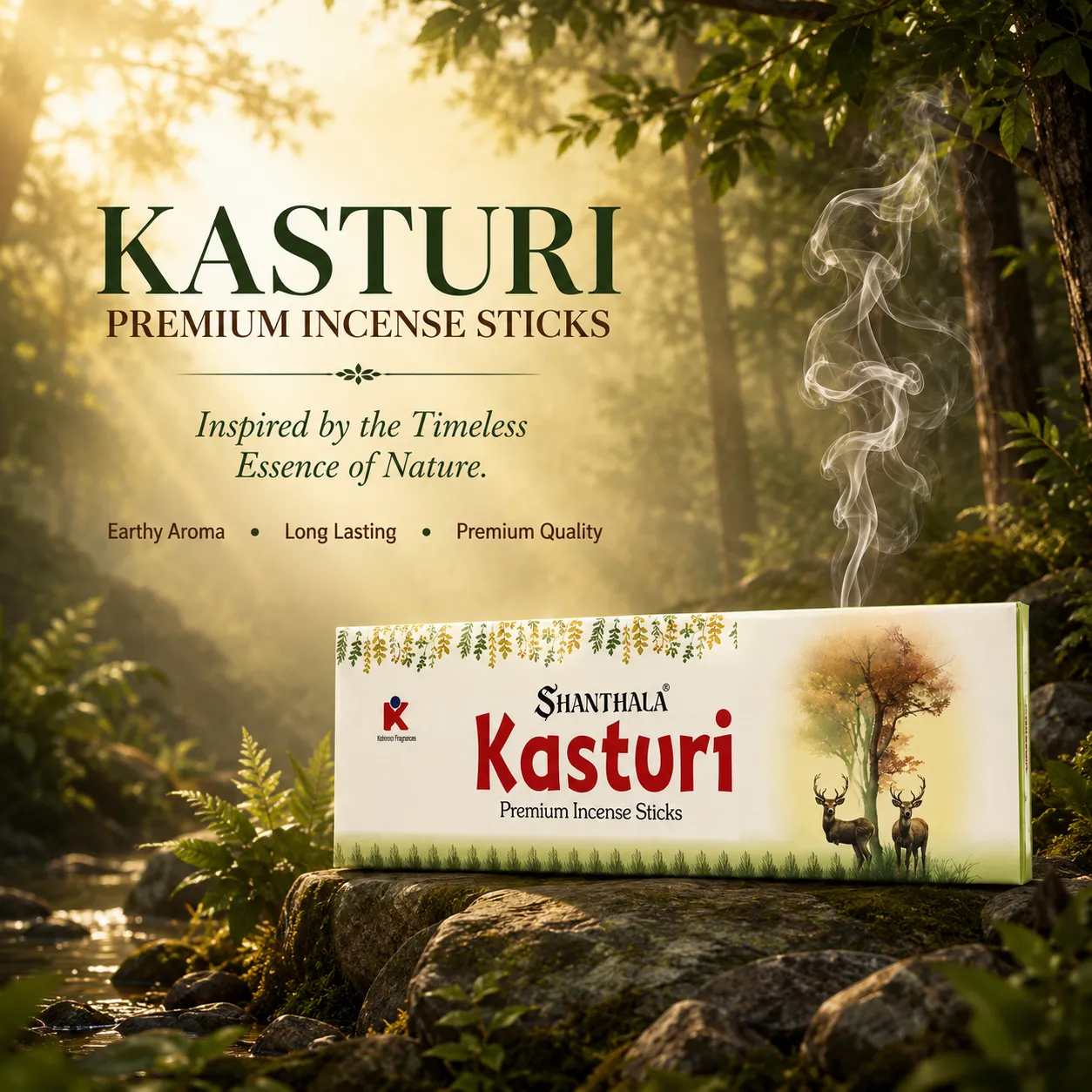 Shanthala Kasturi Premium Pouches 6pc Dangler Incense Sticks 20g - Image 2