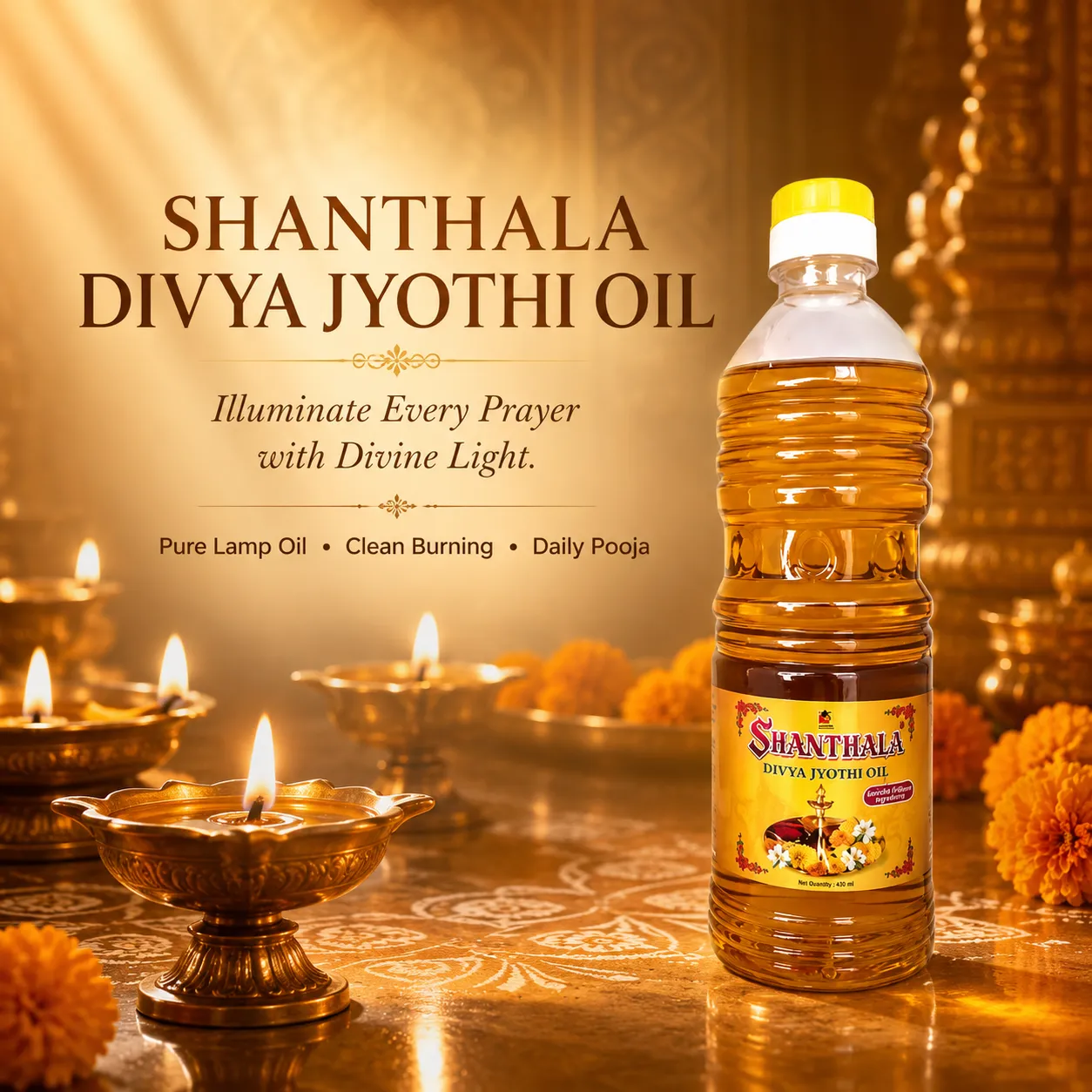 Shanthala Divya Jyothi Oil 430ml - Image 2