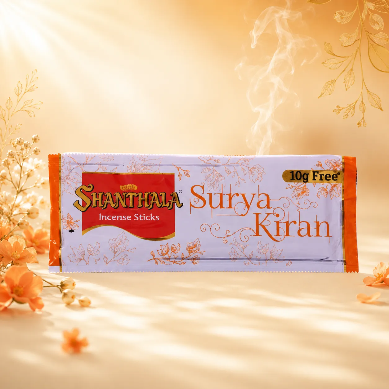 Shanthala Surya Kiran Premium Pouches 6pc Dangler Incense Sticks 50g