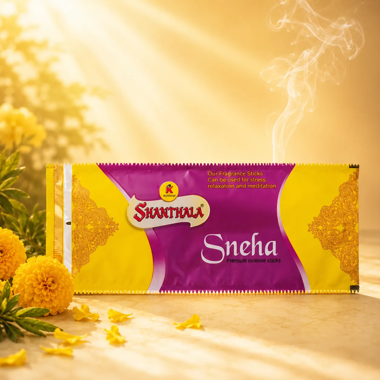 Shanthala Sneha Premium Pouches 6pc Dangler Incense Sticks 22g