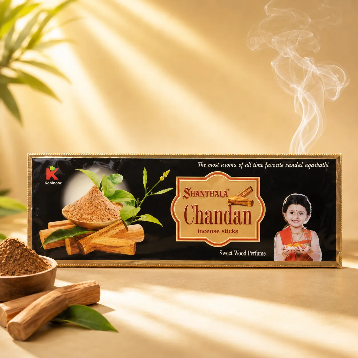 Shanthala Chandan Premium Pouches 6pc Dangler Incense Sticks 22g