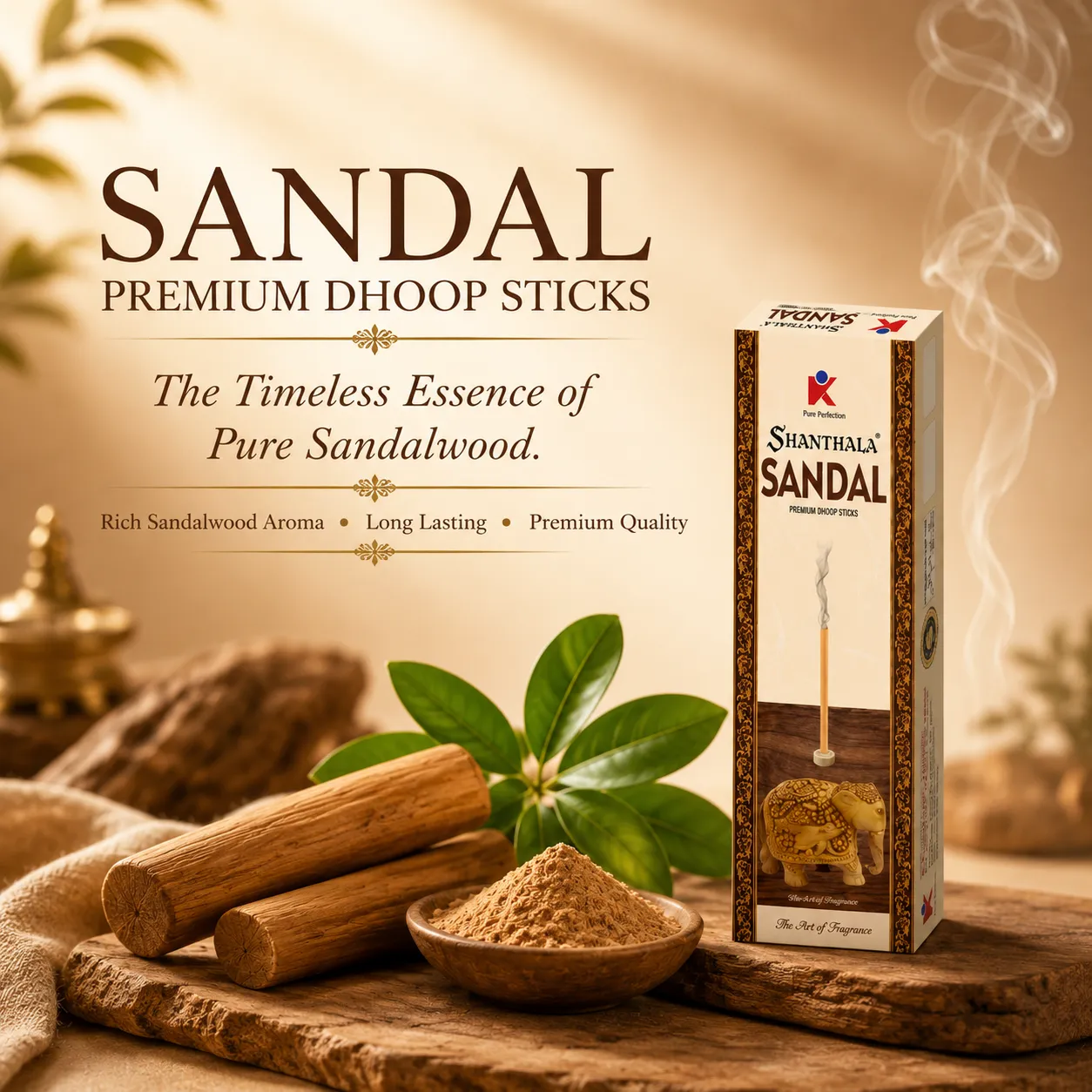 Shanthala Sandal Premium Dhoop Sticks 10 Sticks - Image 2