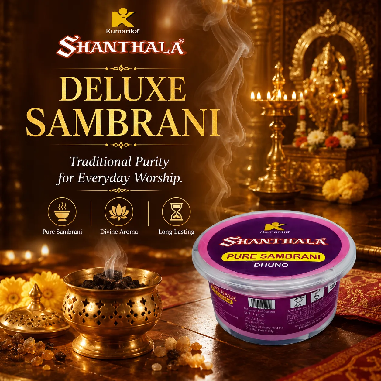 Shanthala Pure Sambrani Cups 100g - Image 2