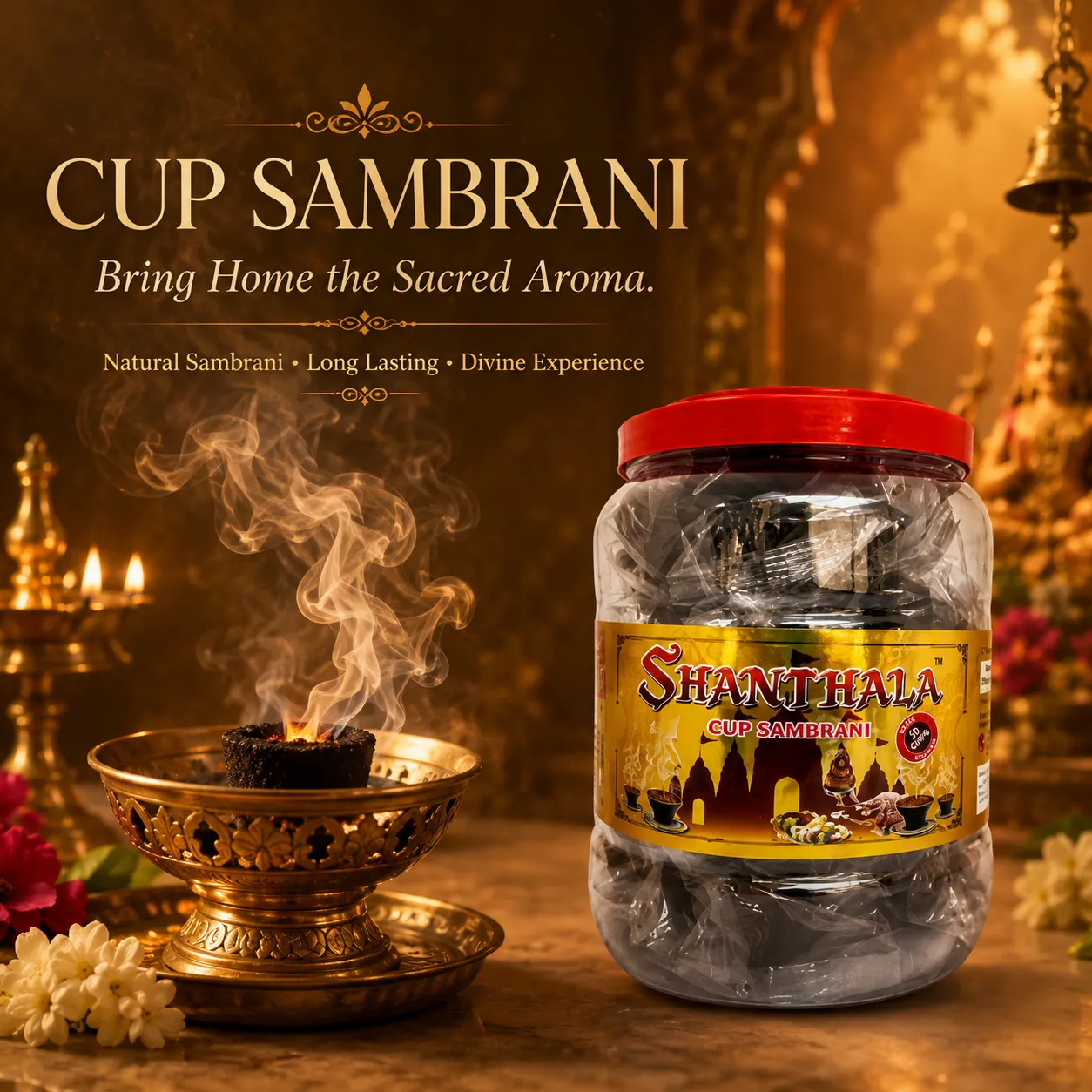 Shanthala Pure Cup Sambrani Jar 50 Cups - Image 2