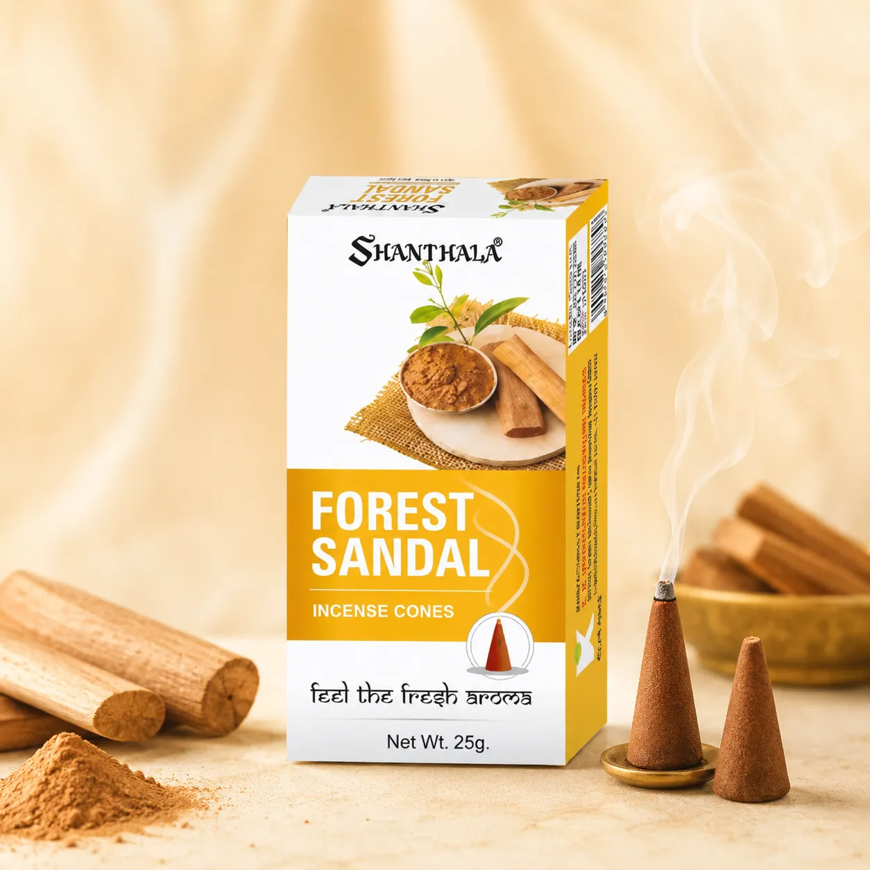 Shanthala Forest Sandal Premium Incense Cones 25g