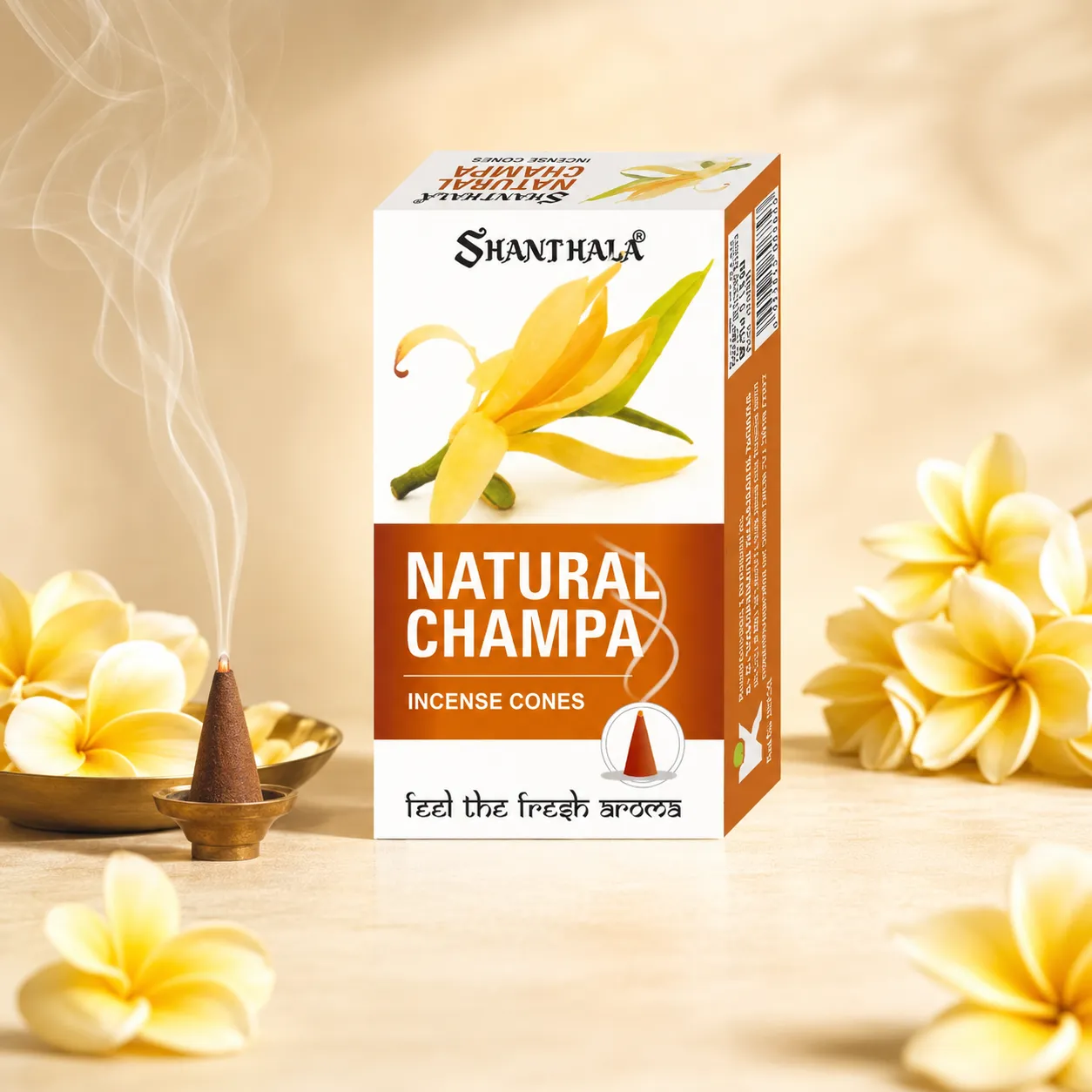 Shanthala Natural Champa Premium Incense Cones 25g