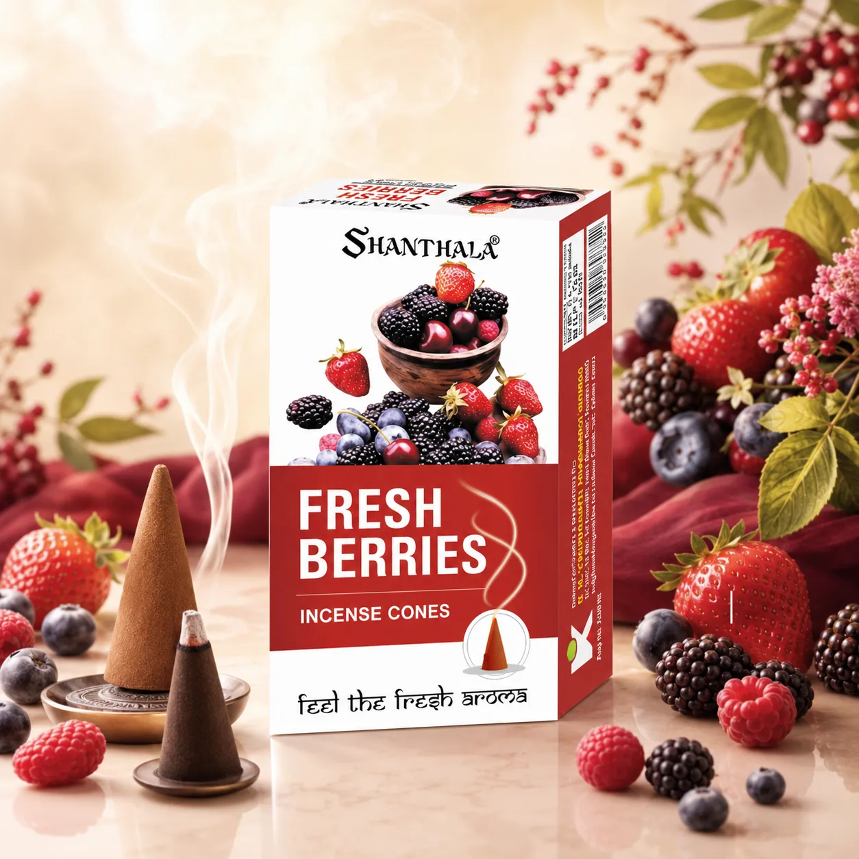 Shanthala Fresh Berries Premium Incense Cones 25g