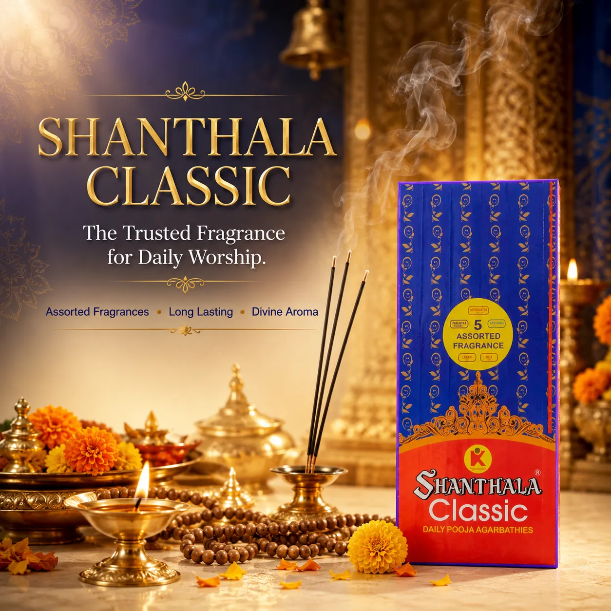 Shanthala Classic Daily Pooja Agarbathies 900g - Image 2