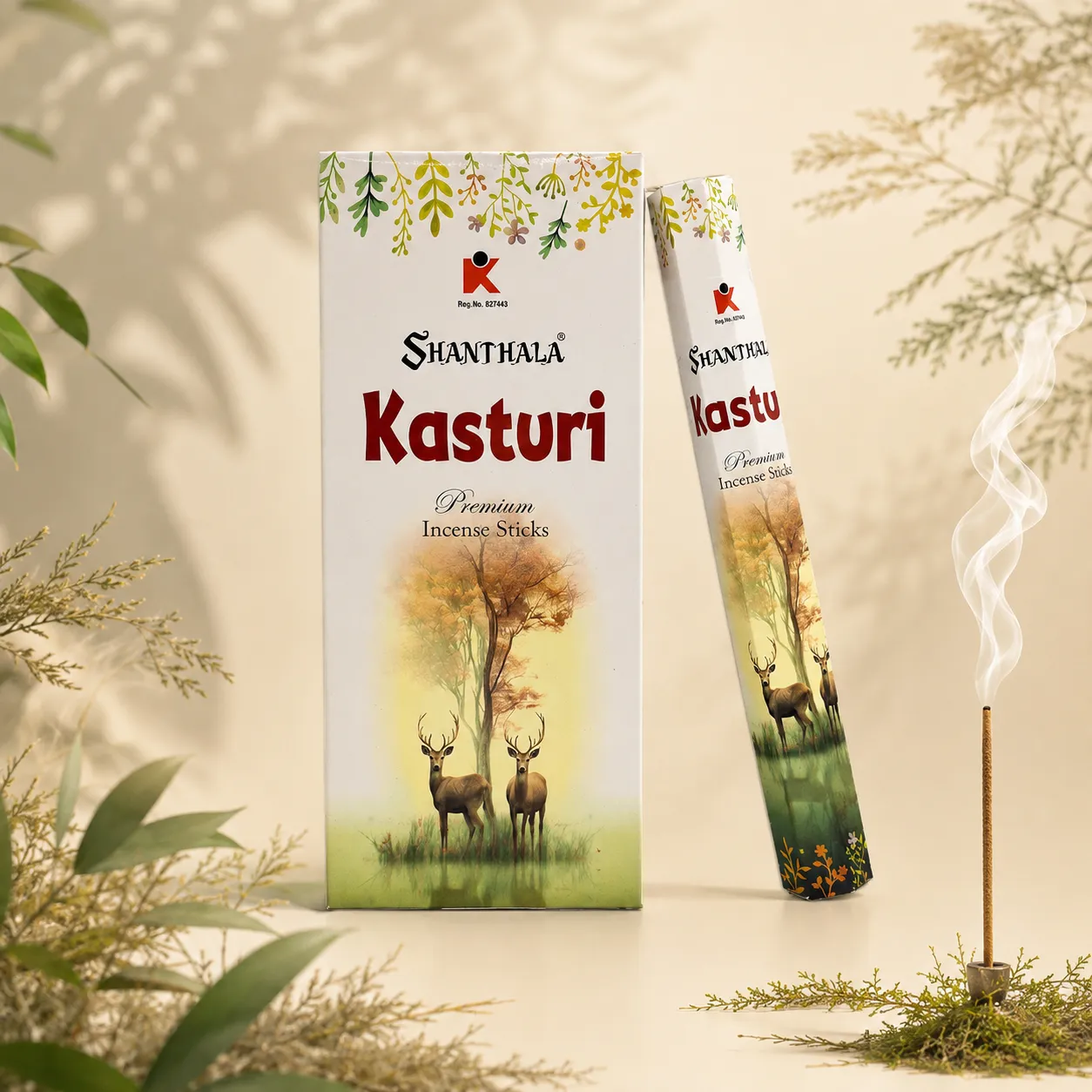 Shanthala Kasturi Premium Incense Sticks – One Dozen Outer Hexagon Pack