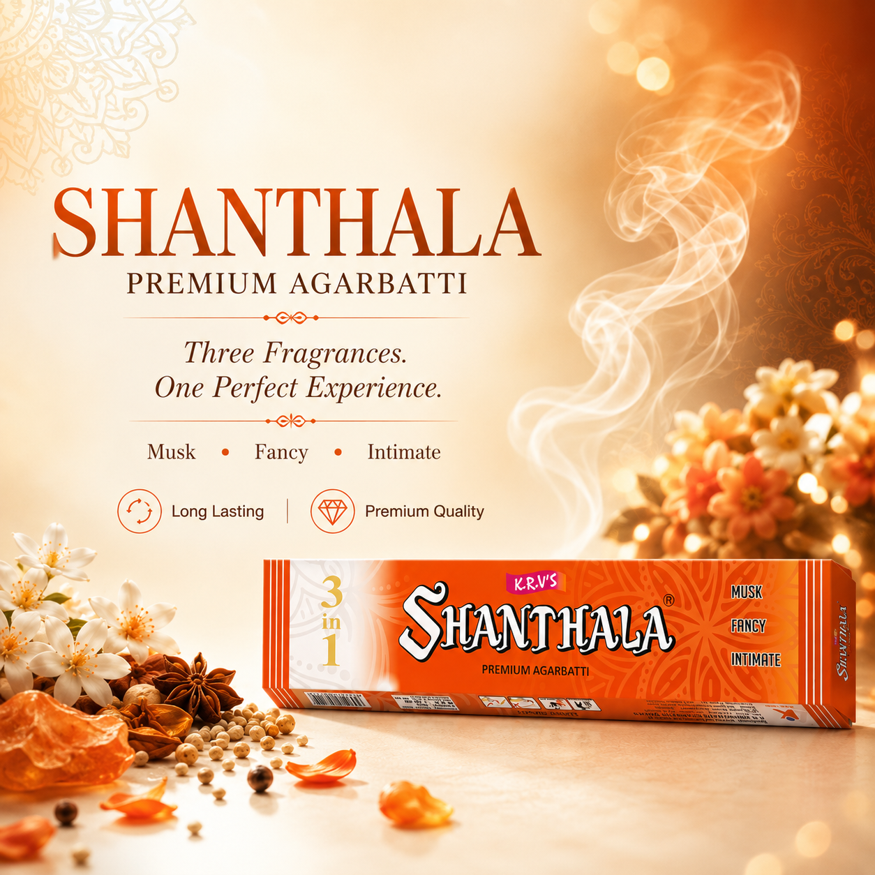 Shanthala 3 in 1 Premium Agarbatti 90g - Image 2