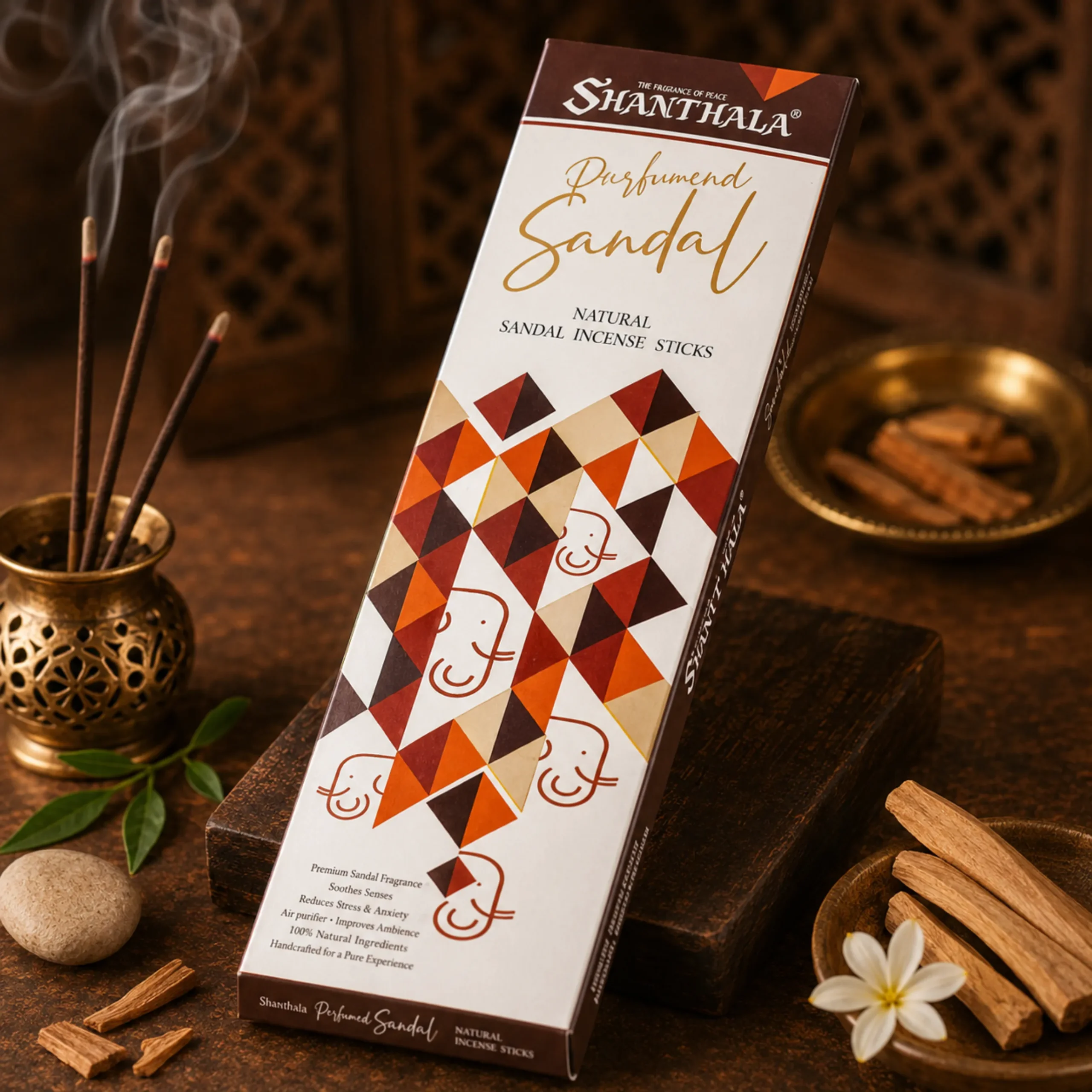 Shanthala Perfumed Sandal Luxury Incense Range Natural Sandal Incense Sticks 10 Sticks