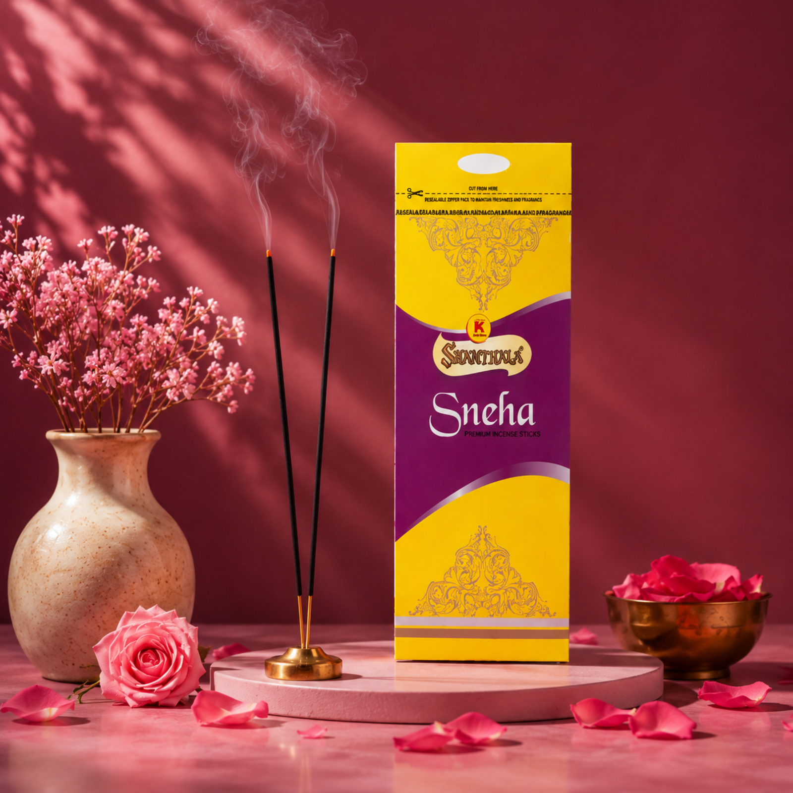 Shanthala Sneha Premium Incense Sticks (A1 Zipper Range) – 108g