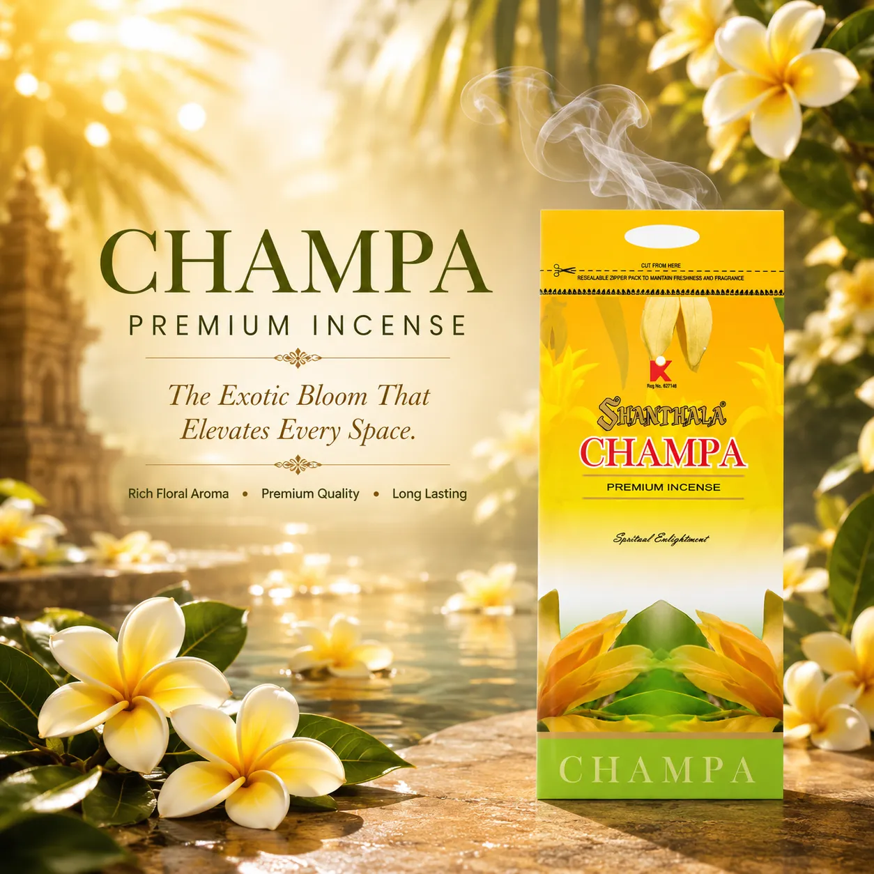 Shanthala Champa Premium Agarbathi 108g - Image 2