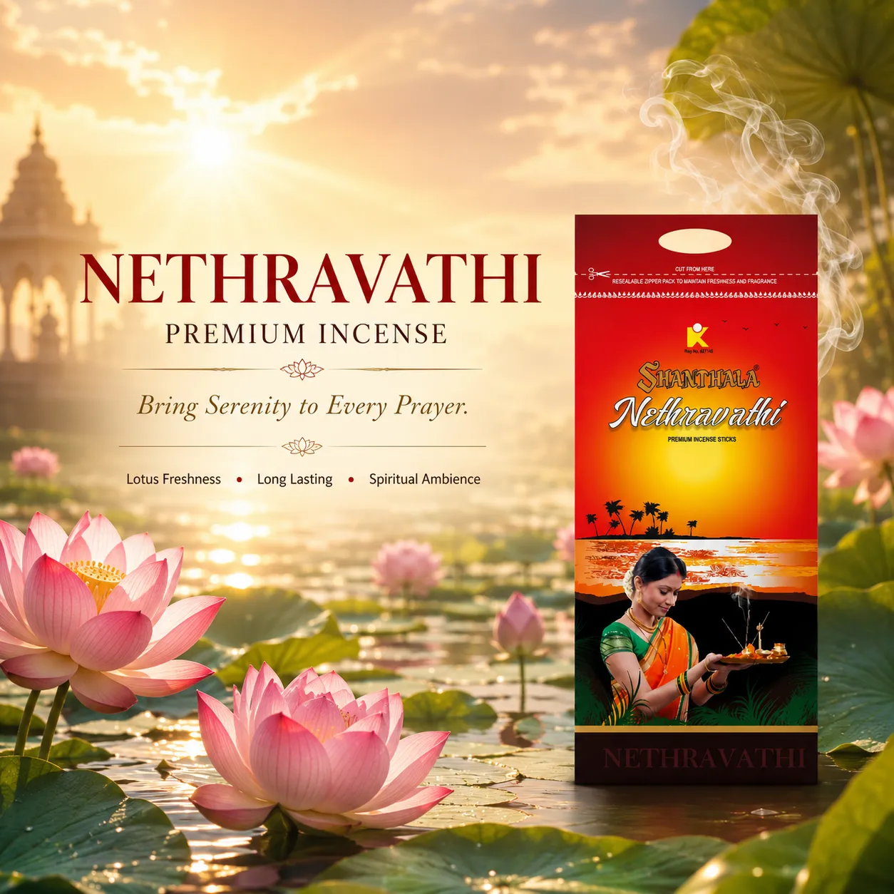 Shanthala Nethravathi Premium Agarbathi 108g - Image 2