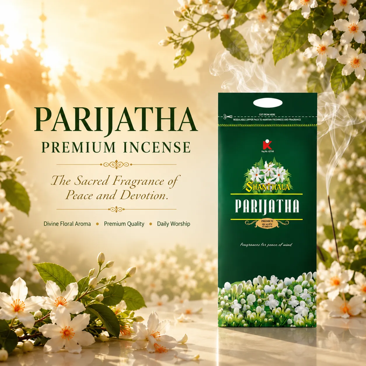 Shanthala Parijatha Premium Agarbathi 108g - Image 2