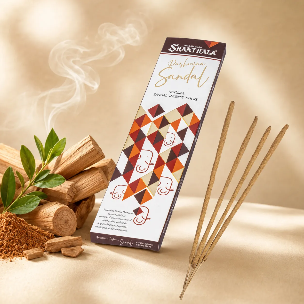 Shanthala Perfumed Sandal Luxury Incense Range Natural Sandal Incense Sticks 10 Sticks - Image 2