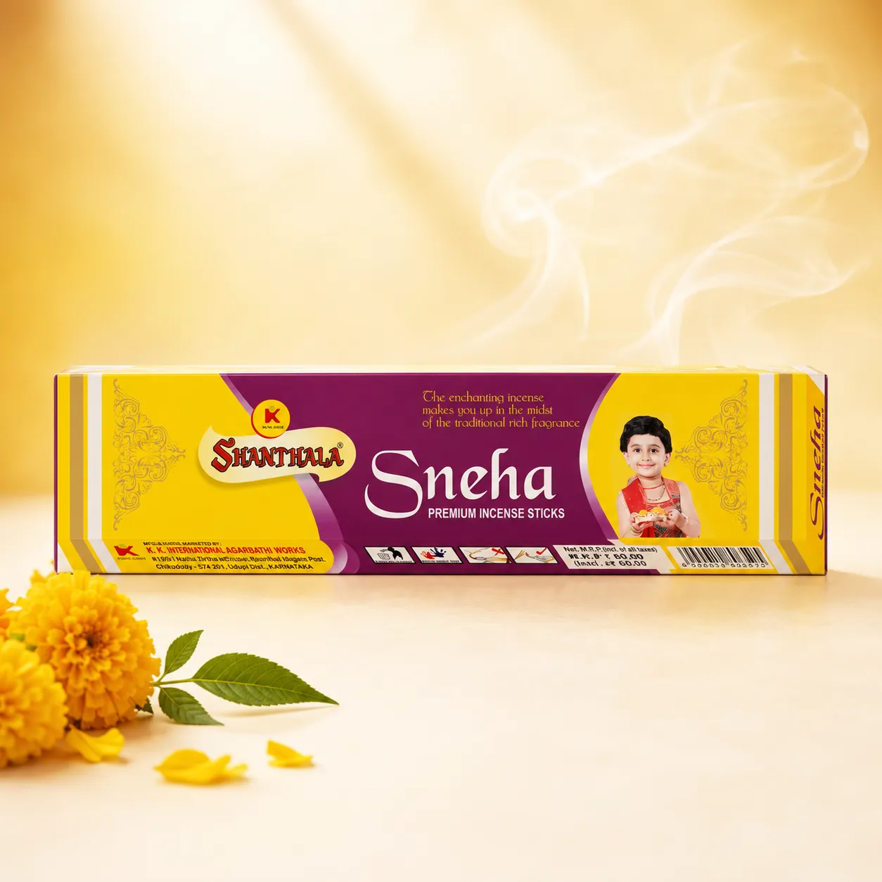 Shanthala Sneha Premium Boxes Range Small Pack Incense Sticks 16g