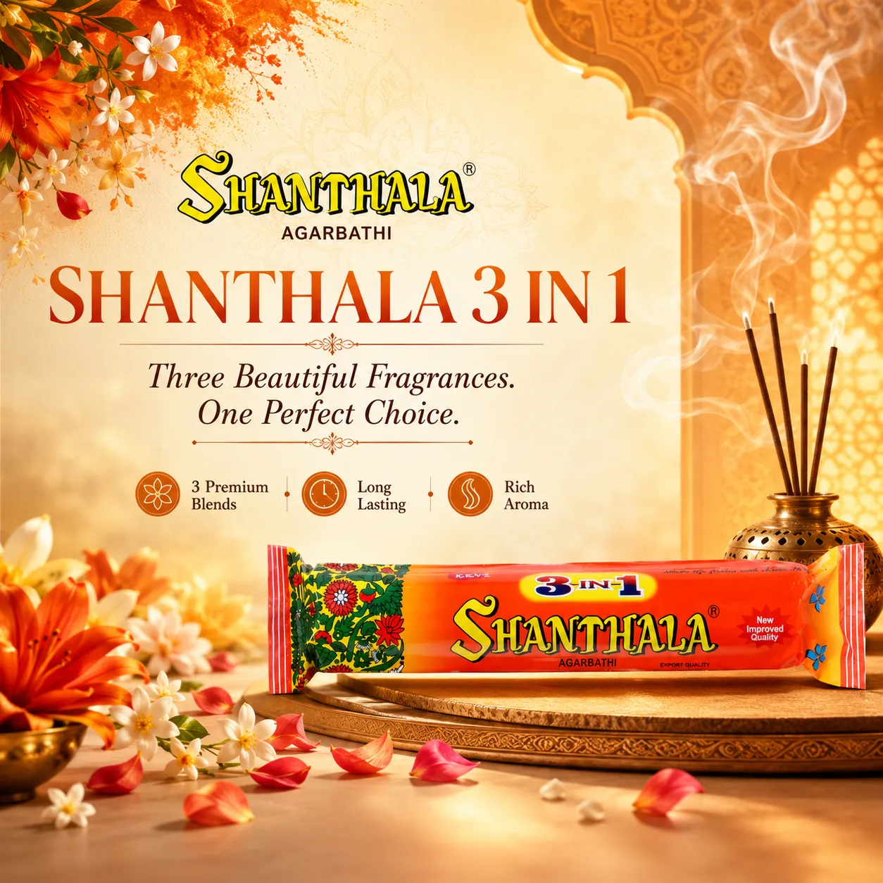 Shanthala 3 in 1 Tubes Range Incense Sticks 20g - Image 2
