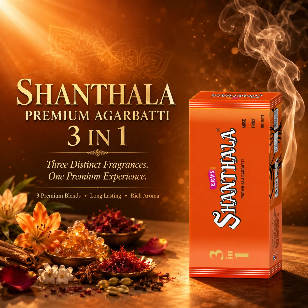 Shanthala Shanthala Premium Big Pack-Box Range Incense Sticks 200g - Image 2