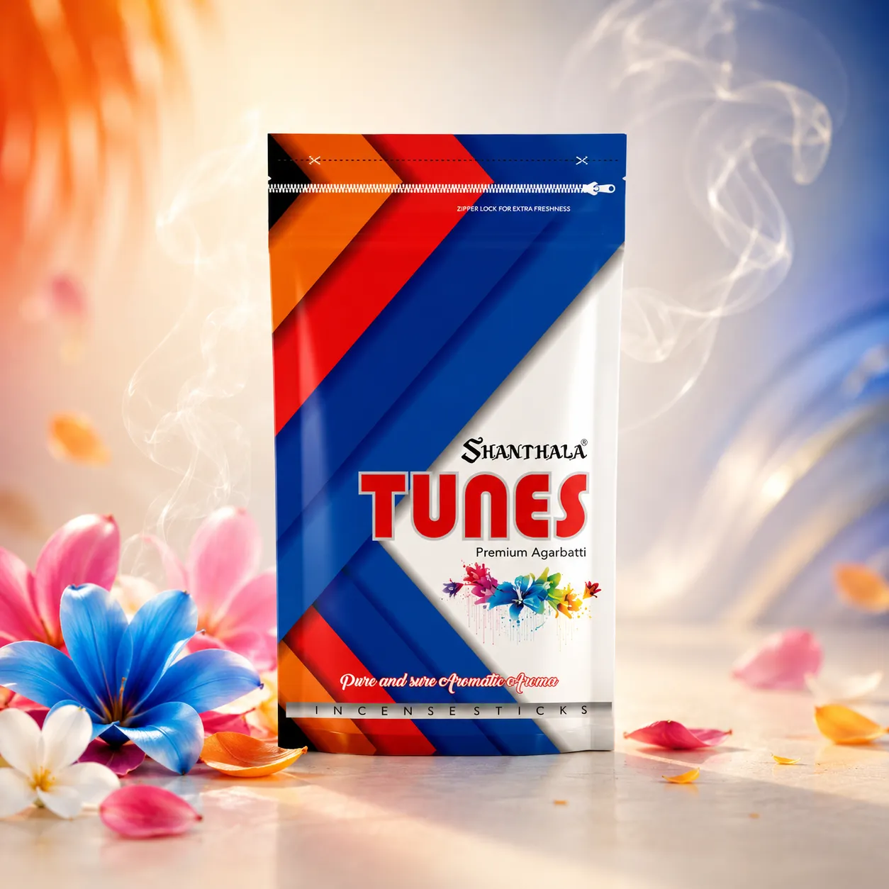 Shanthala Tunes Economy Range Zipper Incense Sticks 200g